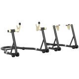 HOMCOM Set de 2 Suporturi Reglabile pentru Motocicletă, Tip Triunghi, din Oțel, Negru | Aosom Romania