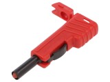 Conector de laborator banană 4mm roşie, 30A, 60VDC, HIRSCHMANN T&amp;M