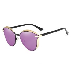 Ochelari de Soare Cat Eye Mirror Purple Gold, Polarizați, Include Toc, Săculeț și Lavetă de Curățare, Protecție UV400