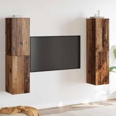 vidaXL Set Dulapuri TV Pe perete 4 pcs Lemn vechi 30.5 x 30 x 60 cm 3393516