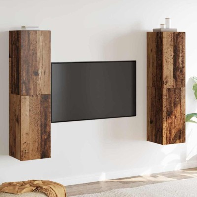 Set comodă TV 4 pcs Lemn vechi 30.5 x 30 x 60 cm Lemn compozit foto