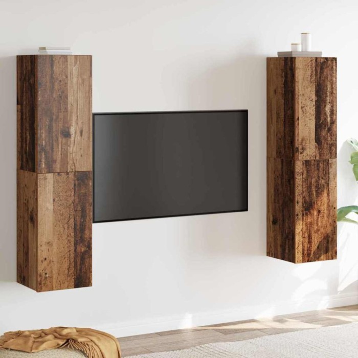 Set comodă TV 4 pcs Lemn vechi 30.5 x 30 x 60 cm Lemn compozit