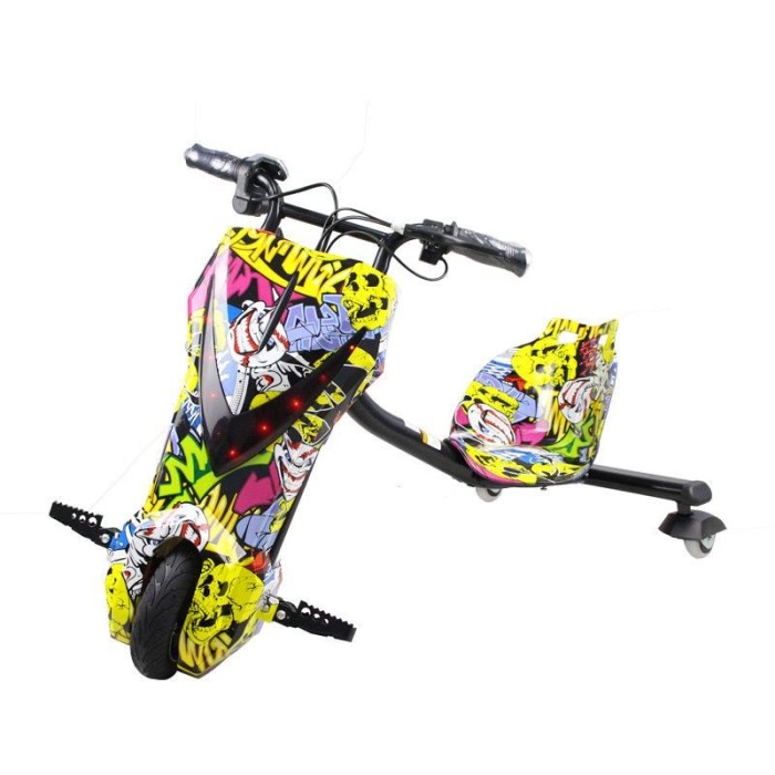 Drift scuter electric copii 250W cu afisaj LED si frana fata cart electric