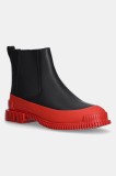 Camper ghete chelsea de piele Pix femei, culoarea negru, cu toc plat, K400304-026