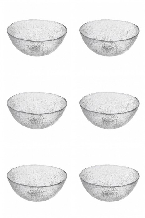 Set boluri, 6 piese, 350 ml, Sticla, Transparent natur