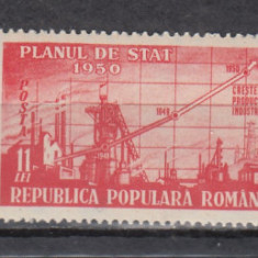 ROMANIA 1950 LP 263 PLANUL DE STAT SERIE MNH