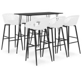 Cumpara ieftin Set mobilier de bar, 7 piese, negru si alb