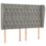 Cumpara ieftin Tablie de pat cu aripioare gri deschis 163x23x118/128cm catifea