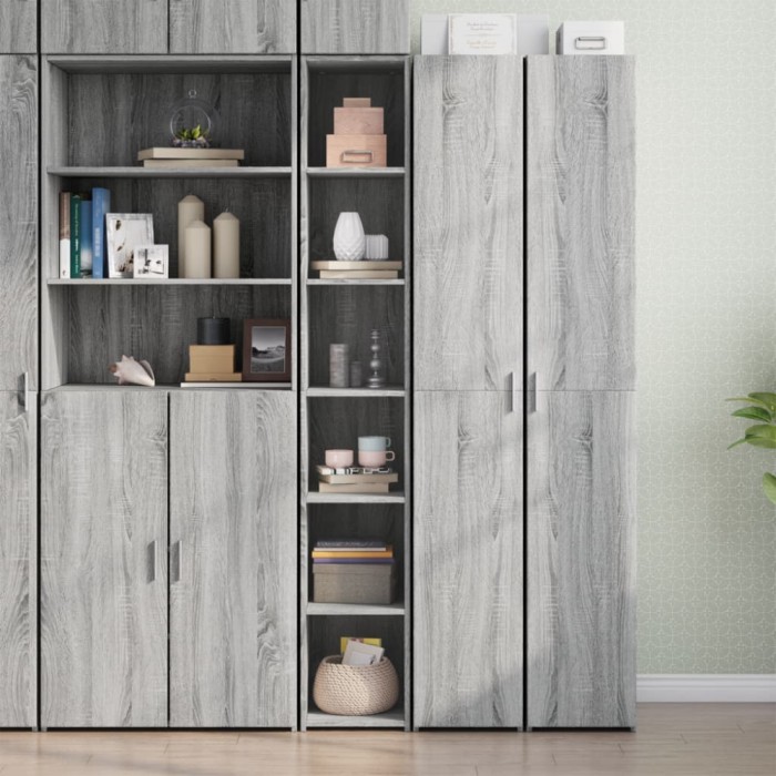 Gossi dulap inalt, gri sonoma, 30x41x185 cm, lemn prelucrat