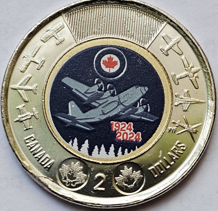 2 Dollars 2024 Canada, Royal Canadian Air Force, unc, color