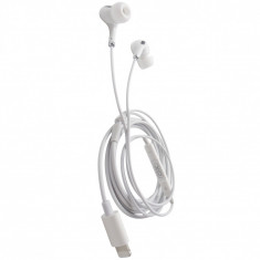 Casti stereo XO-EP24 Bluetooth, fir si microfon, conector Lightning, alb