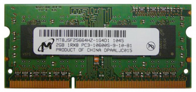 Memorie laptop Micron KIT 4GB 2X2GB PC3-10600 DDR3-1333MHz foto