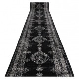 Traversa Vintage 22206996 Rozetă negru și cremă, 80 cm, Dreptunghi, Polipropilena