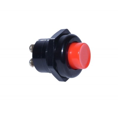 Push buton plastic de impuls elSales ELS-PBPI, 12VDC / 250VAC, rosu foto