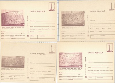 Set complet 12 intreguri postale Columna lui Traian 1980 (necirculate, tiparite - maro) foto