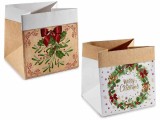 Set 2 plasute cadouri Craciun hartie multicolora cm 16 x 15 x 16 H