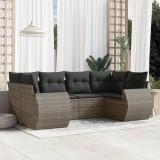 vidaXL Set mobilier grădină cu perne, 6 piese, gri, poliratan 3254117