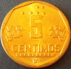 Moneda EXOTICA 5 CENTIMOS - PERU, anul 1998 *cod 470 --- UNC foto