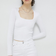 Abercrombie & Fitch pulover culoarea alb