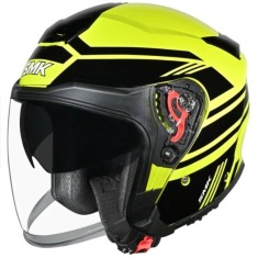 Casca moto open face SMK GTJ Rambler negru/galben fluorescent marime 2XL