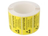 Etichetă Autoadezivă ESD 38x75mm 1000buc Rola Galben-Negru