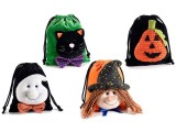 Cumpara ieftin Set 4 saculeti dulciuri Halloween catifea multicolora Befana 14,5x18 H