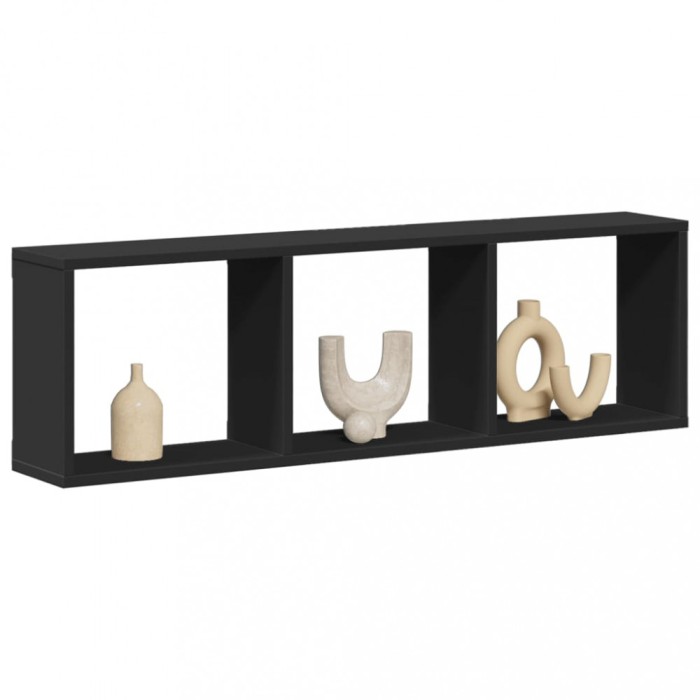 vidaXL Dulap de perete, negru, 100x16x30 cm, lemn prelucrat 854869