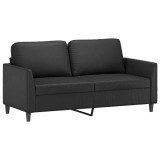 Cumpara ieftin Canapea cu 2 locuri, negru, 140 cm, piele ecologica