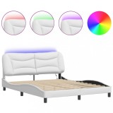 Cumpara ieftin Cadru de pat cu LED fara saltea, Hvar, alb, 160x200 cm