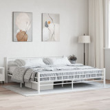 Cadru de pat, alb, 180 x 200 cm, metal GartenMobel Dekor, vidaXL