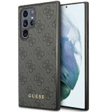 Husa originala Guess Samsung Galaxy S24 Ultra Hardcase 4G Metal Gold Logo, negru, GUHCS24LG4GFGR