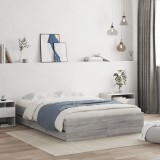 VidaXL Cadru de pat cu sertare gri sonoma 120x190 cm lemn prelucrat 3207320
