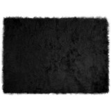 vidaXL Covor Faux din L&acirc;nă de oaie Negru 120 x 170 cm Poliester 42021570