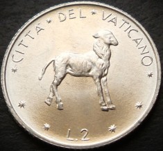 Moneda 2 LIRE - VATICAN, anul 1974 * cod 5261 B = Papa Paul al VI-lea