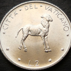 Moneda 2 LIRE - VATICAN, anul 1974 * cod 5261 B = Papa Paul al VI-lea