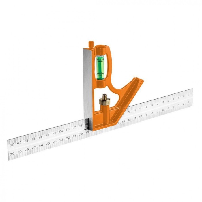 Liniar multifunctional de masurat unghiuri, otel, 30 cm, NEO