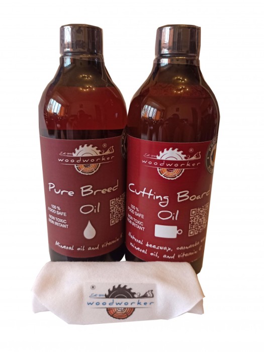 Dual Pack, Pure Breed Oil, Cutting Board Oil, laveta bumbac, 500 ml/500 ml