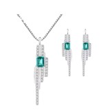 Cumpara ieftin Set Colier si Cercei Din Argint Luxury Ladies Smarald Verde SET399H