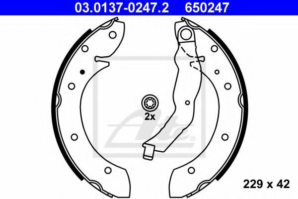 Set saboti frana BMW Seria 3 Compact (E36) (1994 - 2000) ATE 03.0137-0247.2