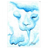 Tablou, Abstract - Alien, acuarela pe hartie, neinramat, 21x29 cm, Suprarealism, RavariuArt