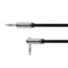 Cablu Audio Jack 3.5mm Tata-Tata Cotit, 1m - Conector Auxiliar Unghiular KM0312