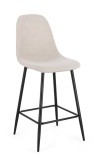 Cumpara ieftin Set 4 scaune bar textil bej otel negru Irelia 44x53x102h