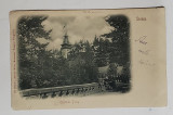 SINAIA , CASTELUL PELES VAZUT DE PE DRUMUL DE ACCES , CARTE POSTALA ILUSTRATA , CLASICA