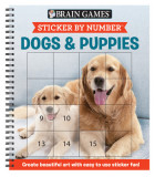 Brain Games - Sticker by Number: Dogs &amp; Puppies (Square Stickers): Create Beautiful Art with Easy to Use Sticker Fun!