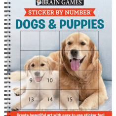 Brain Games - Sticker by Number: Dogs & Puppies (Square Stickers): Create Beautiful Art with Easy to Use Sticker Fun!