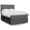 Gossi pat box spring cu saltea, gri inchis, 140x190 cm, textil
