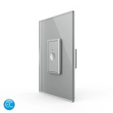 Cumpara ieftin Intrerupator simplu touch Livolo Zigbee EC, rama din sticla, 1M, gri