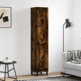 vidaXL Dulap &icirc;nalt, stejar fumuriu, 34,5x34x180 cm, lemn prelucrat