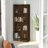 Cumpara ieftin Bibliotecă cu 4 niveluri stejar maro 60x24x142 cm lemn compozit