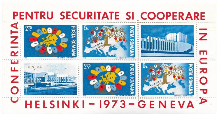 Colita Conferinta pentru Securitate si Cooperare in Europa, 1973 - NEOBLITERATA
